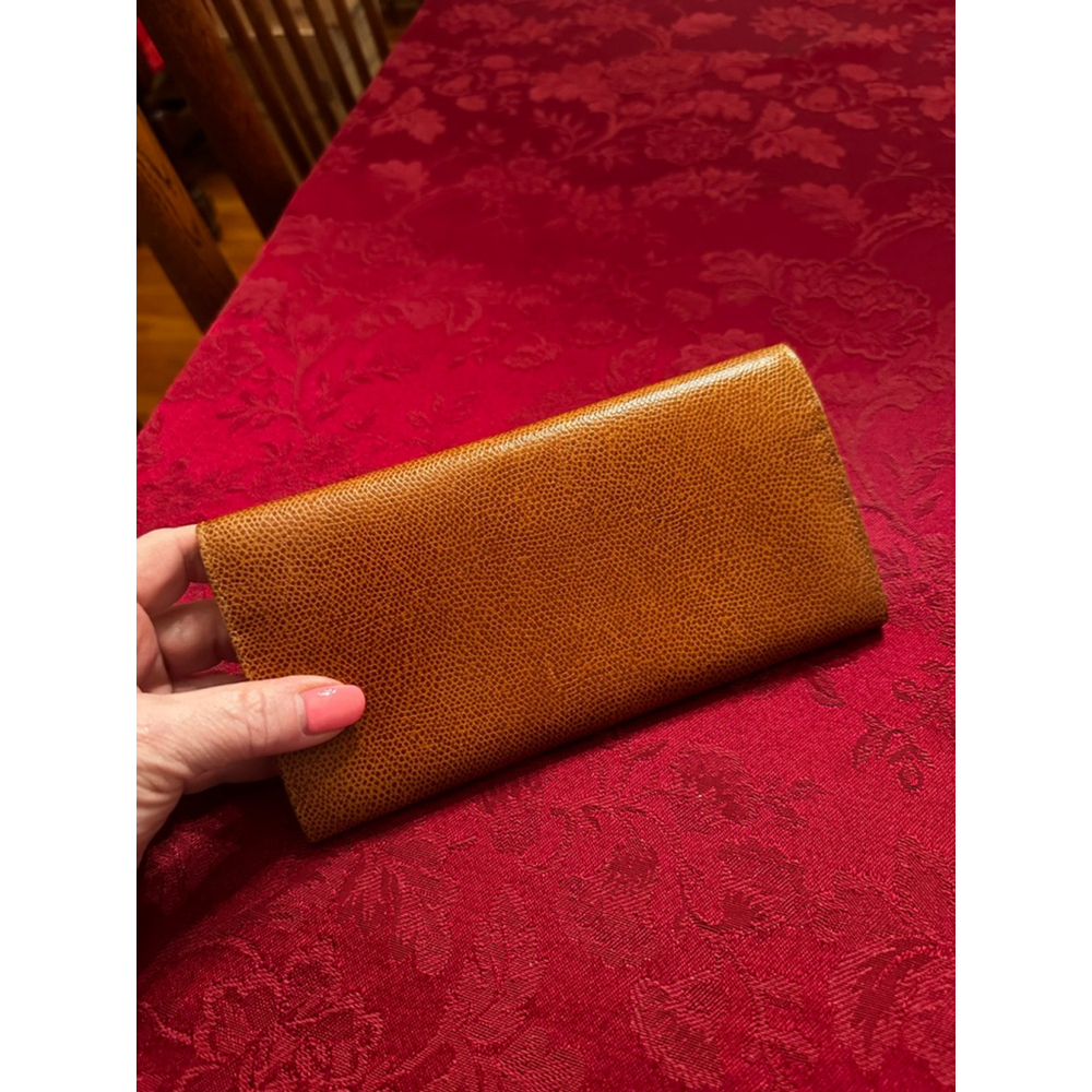 Celine Brown Textured Leather Kisslock Long Wallet - Picture 2 of 7